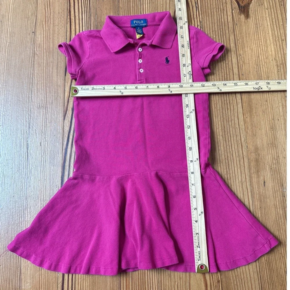 Polo Ralph Lauren Polo Dress Kids Pink Short Sleeve Drop Waist SIZE 6